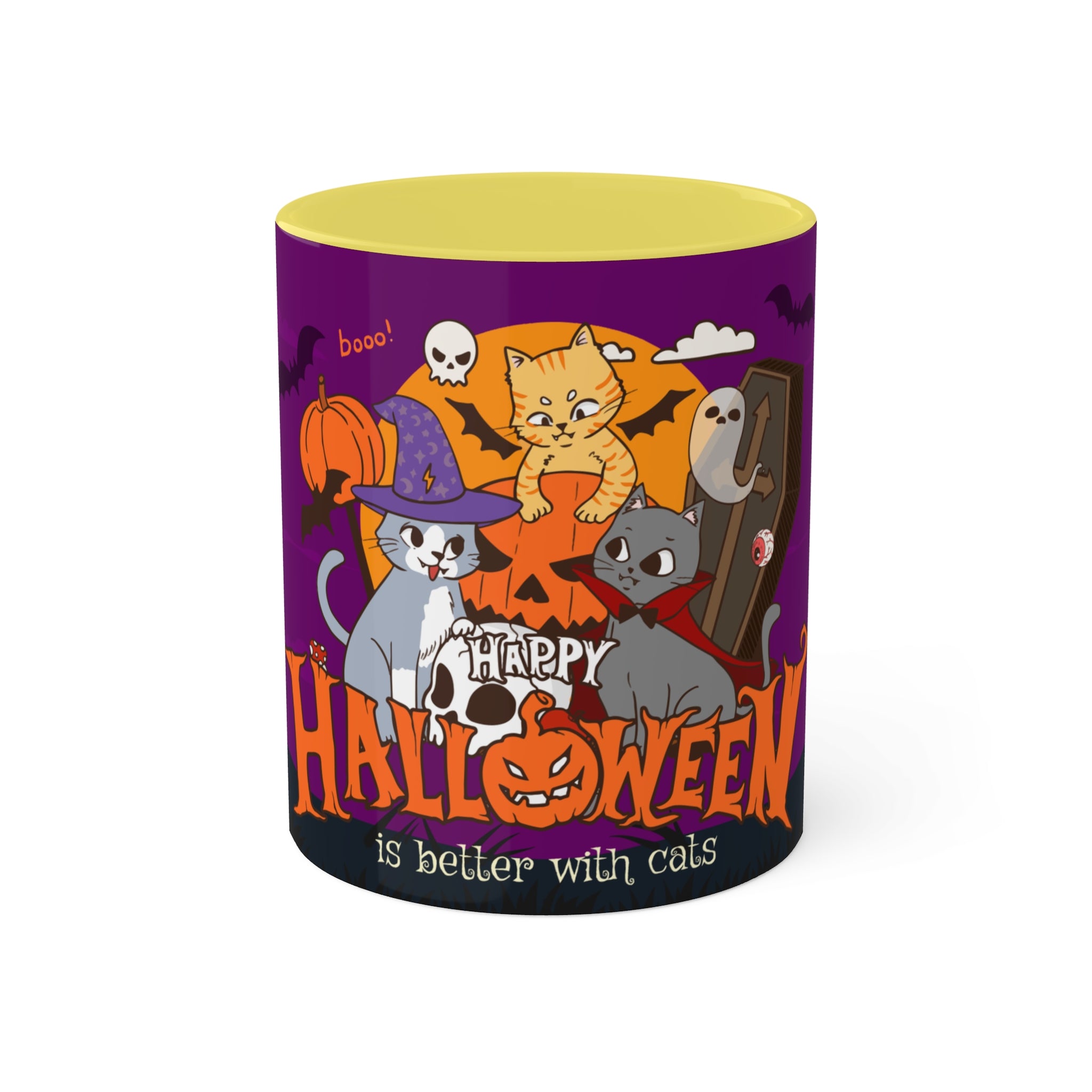 Happy Halloween is Better with Cats | Colorful Mugs